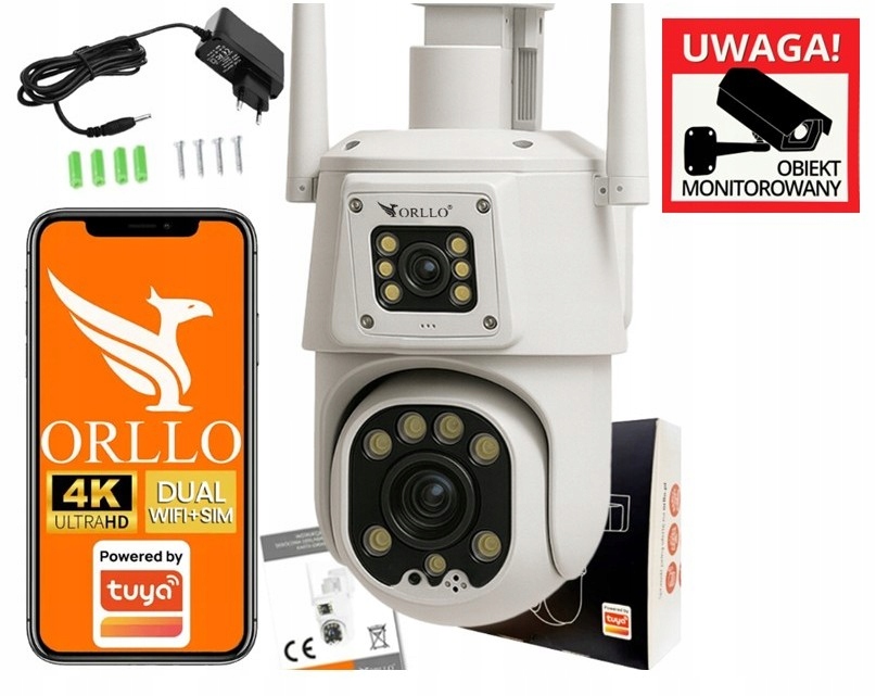 Kamera Orllo TZ8 Dual 4K 8MP WiFi+LTE WiFi Lte 2x obiektyw obrotowa