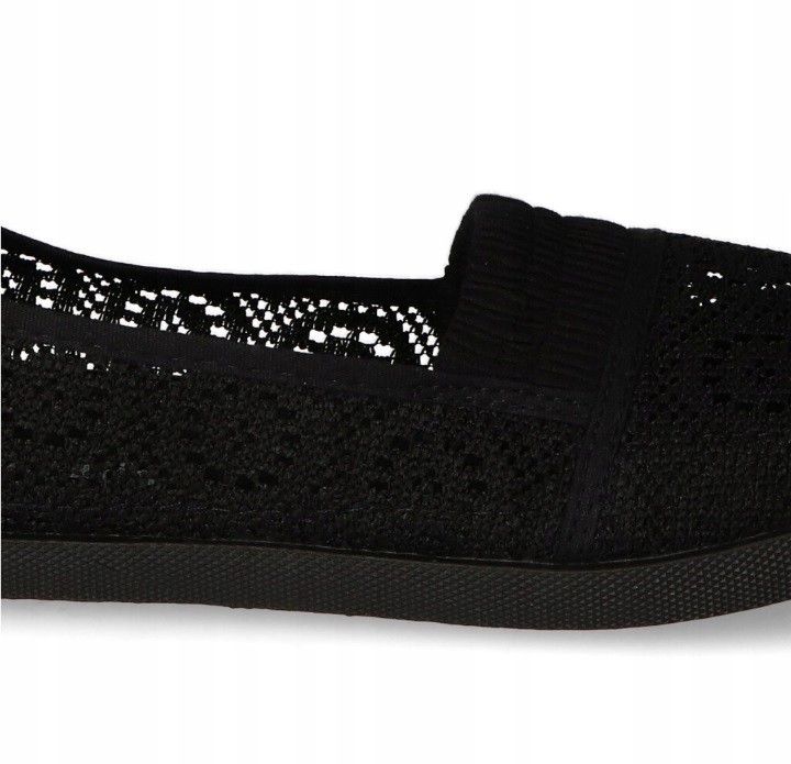 Buty TENISÓWKI KORONKOWE Balerinki GUMKA Kolor czarny