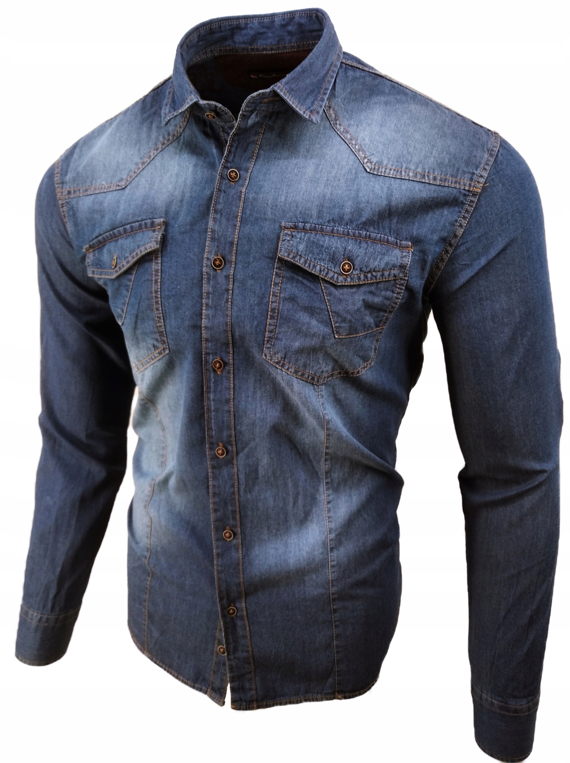 Pánská Džínová Košile S Dlouhým Rukávem Jeans Raw 2270 XXXL 3XL 47/48