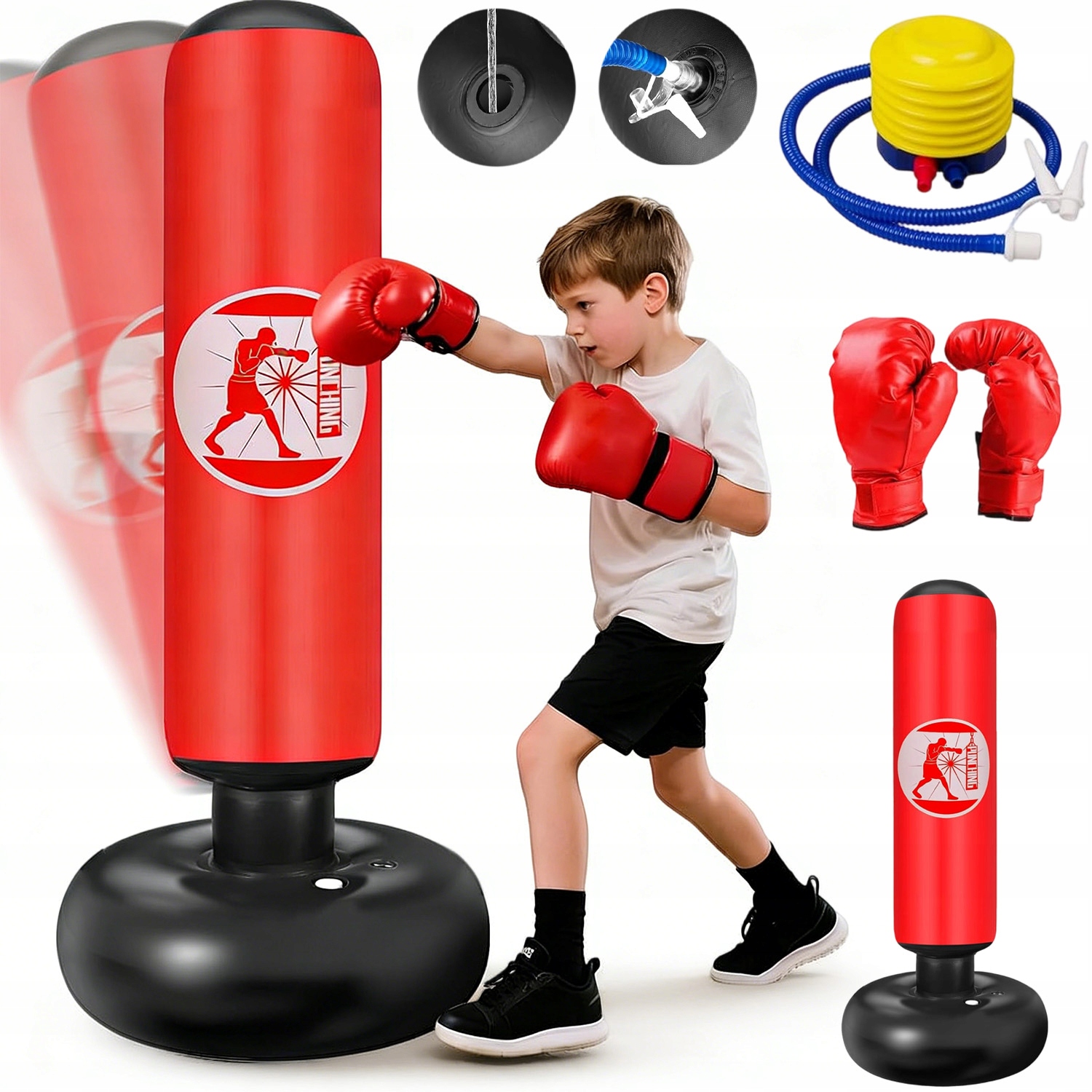 Nafukovací Boxovací Pytel Volně Stojící Boxovací Karate Mma Kickbox
