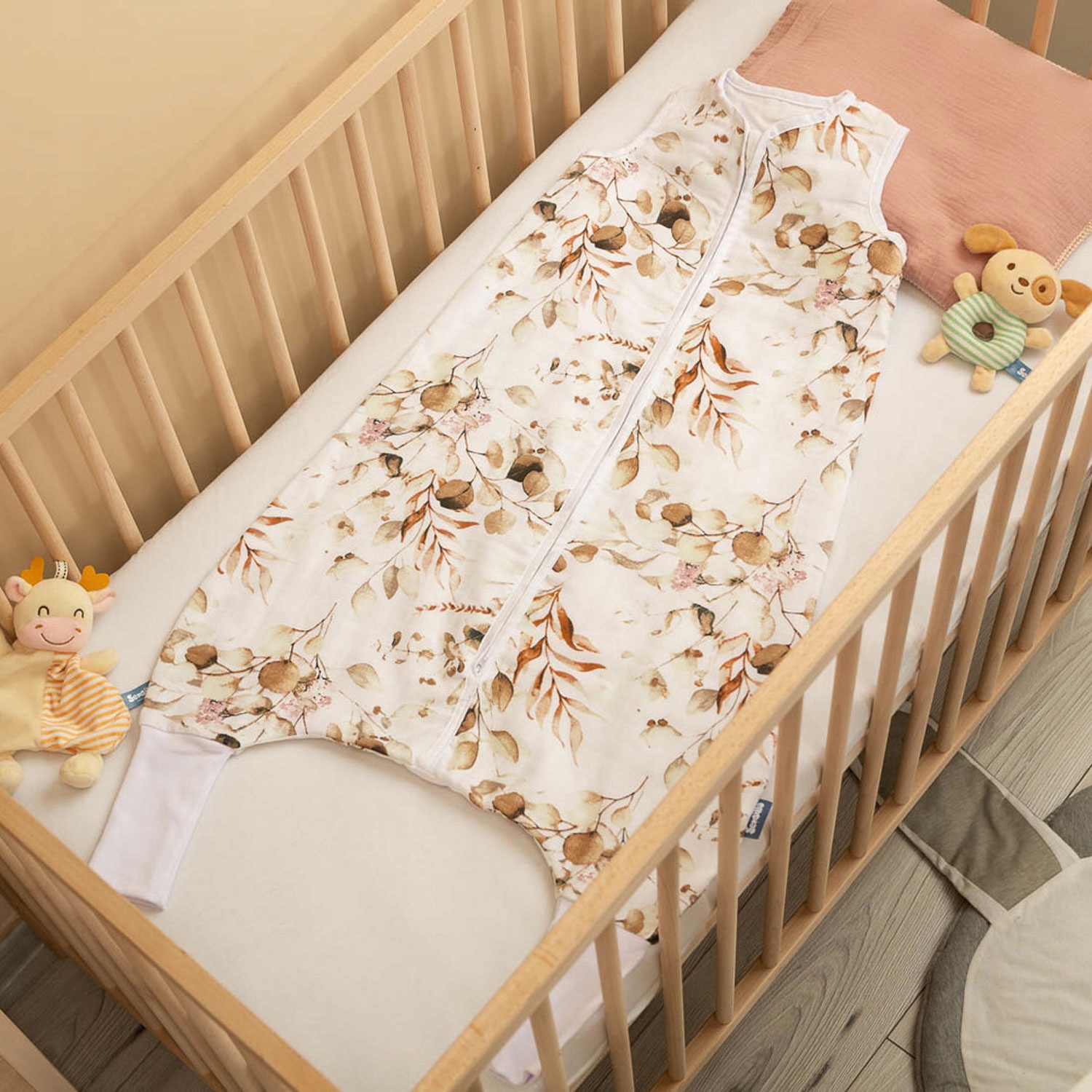 ŚPIWOREK DO SPANIA DLA DZIECKA Z NOGAWKAMI MUŚLINOWY NA LATO 80-98 0.5TOG Długość 85 cm