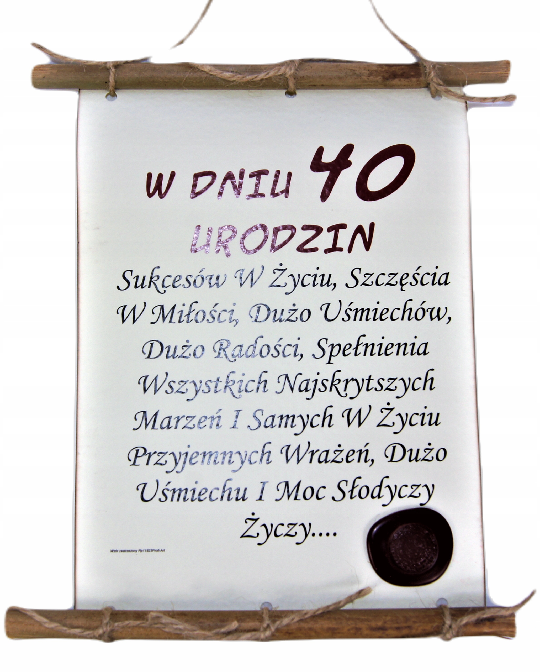 

Śmieszny Dyplom 40 Urodziny Jakość