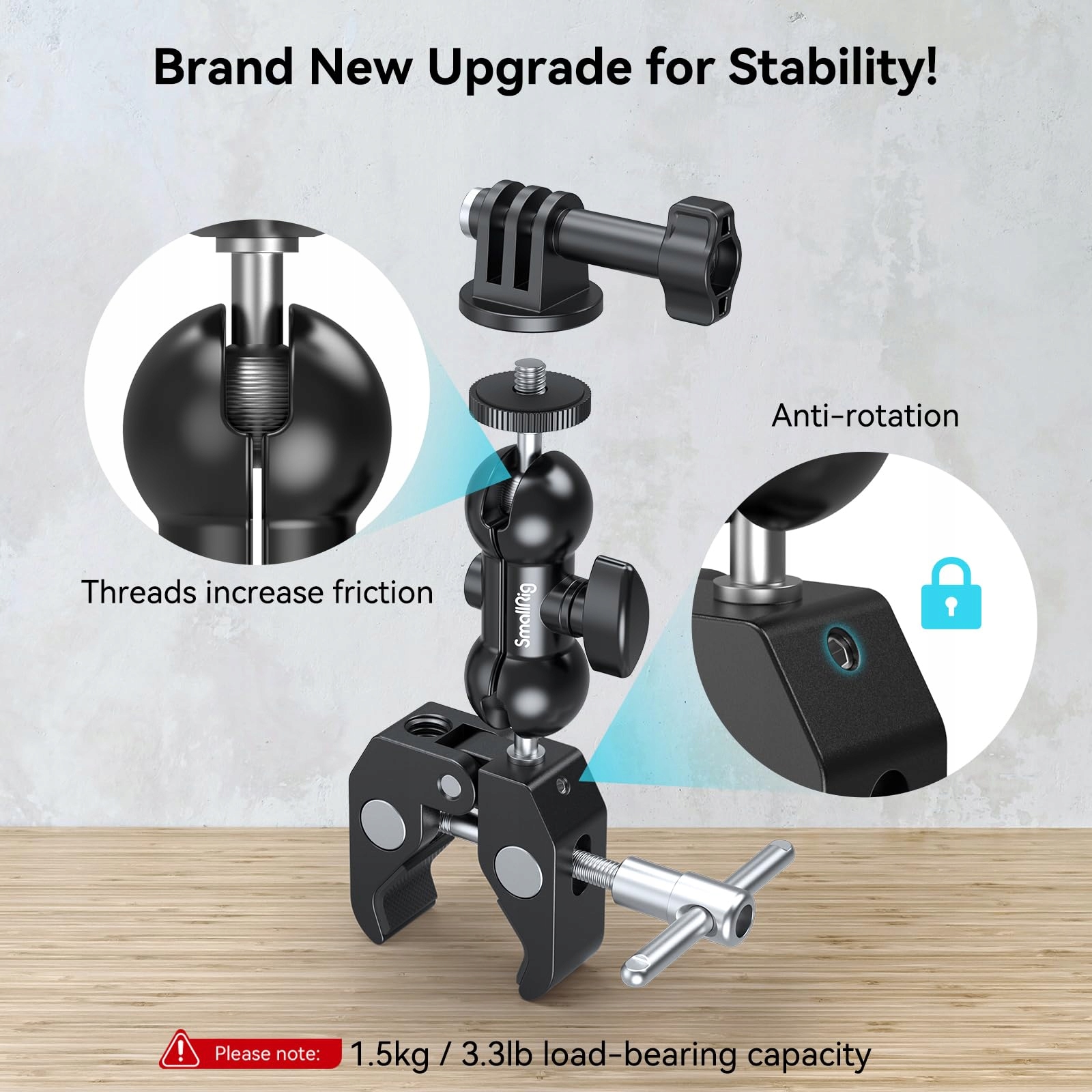 SMALLRIG Ulepszony Mini Magic Arm Klamra Do Kamery Telefonu i Światła — miniatura 2
