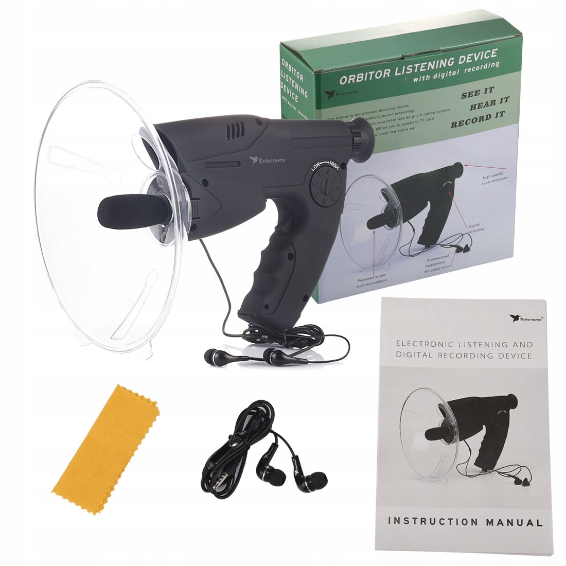 PODSŁUCH LORNETKA MIKROFON SZPIEGOWSKI KIERUNKOWY Marka Benetech