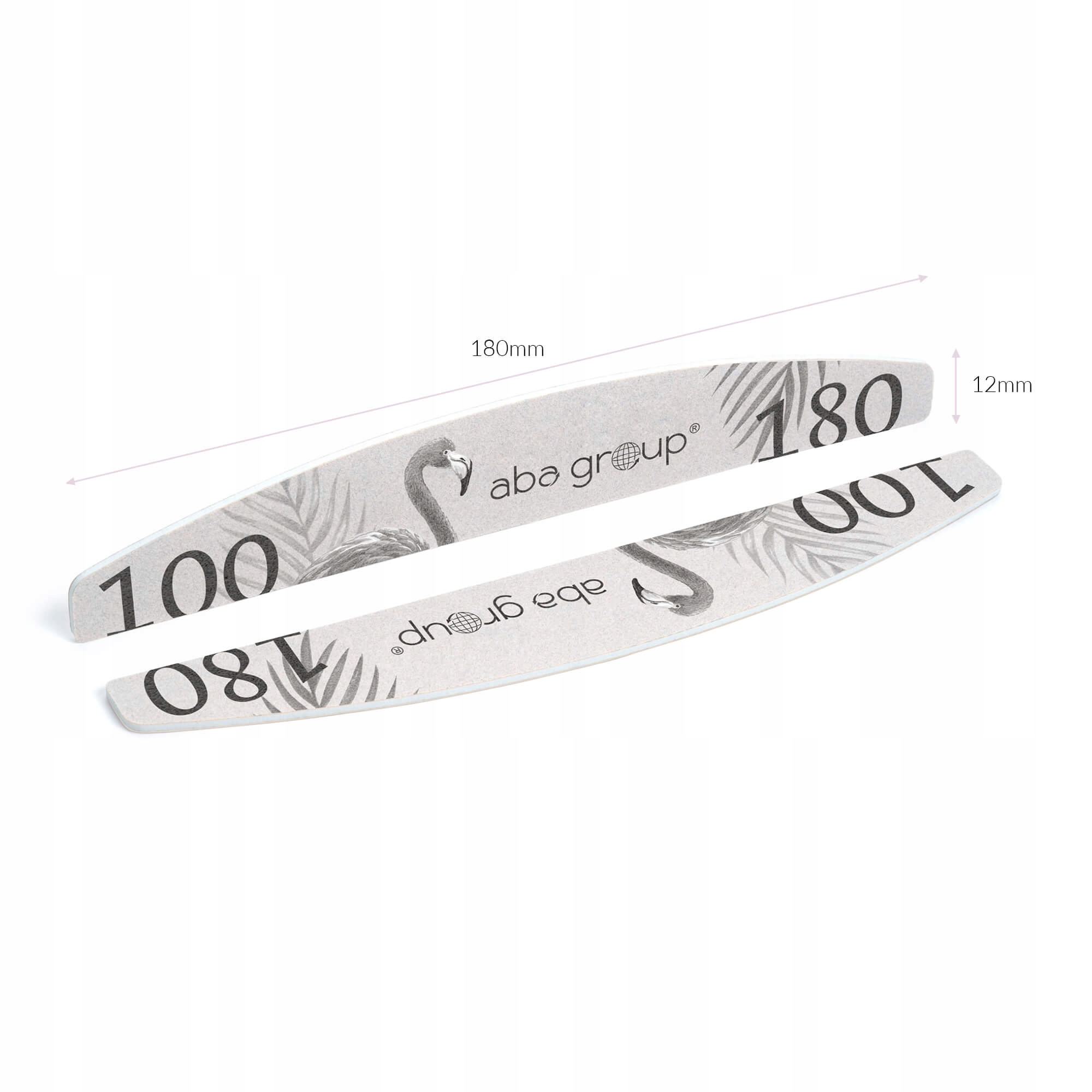 Aba Group Pilnik do paznokci PÓŁKSIĘŻYC 100/180 SLIM - FLAMING, 1 sztuka Marka Aba group