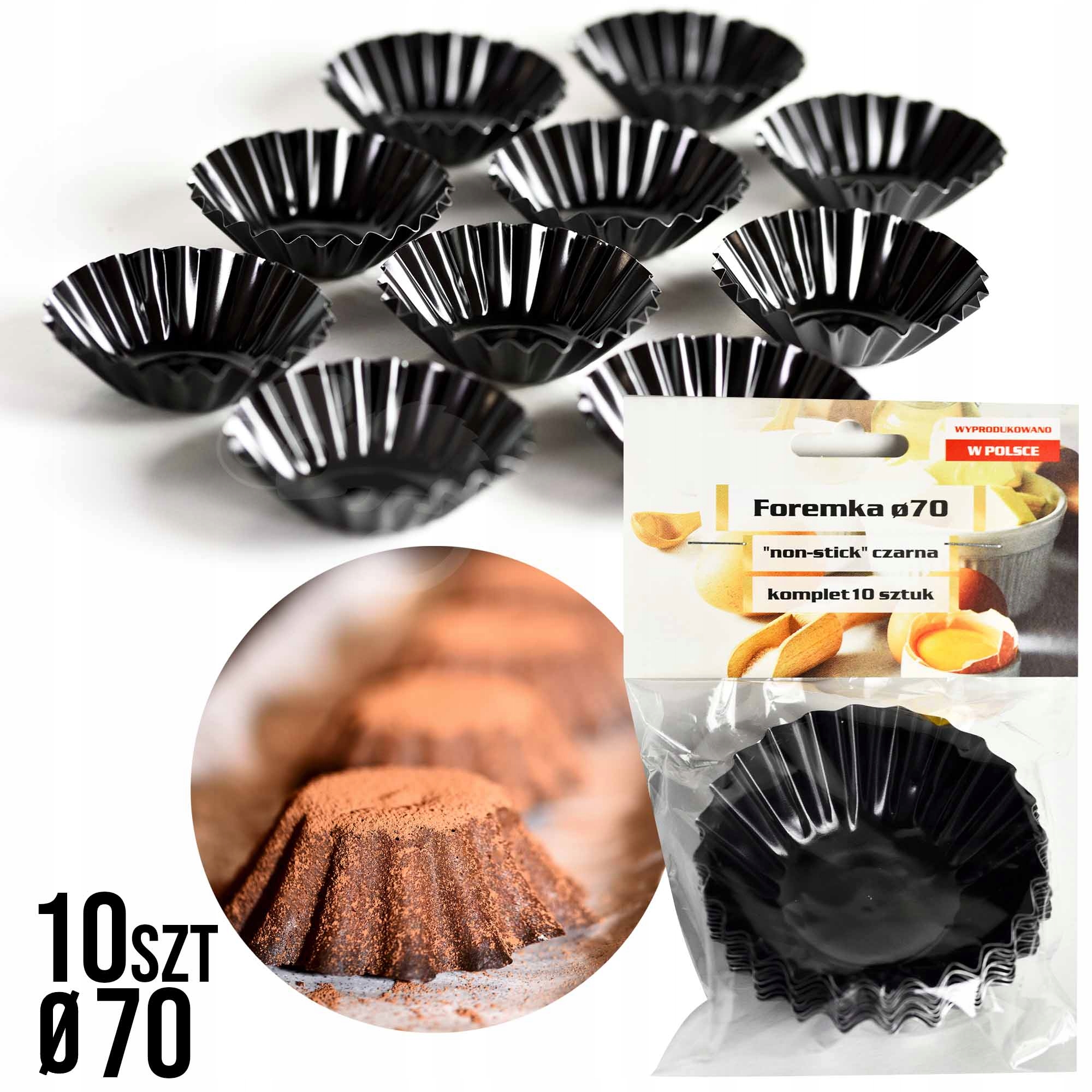 

Foremki Do Tarteletek babeczek ciastek fi7cm 10szt