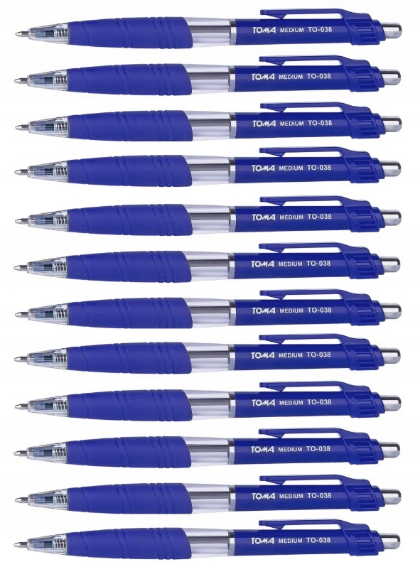 12x Długopis automaty NIEBIESKI Toma Medium TO-038