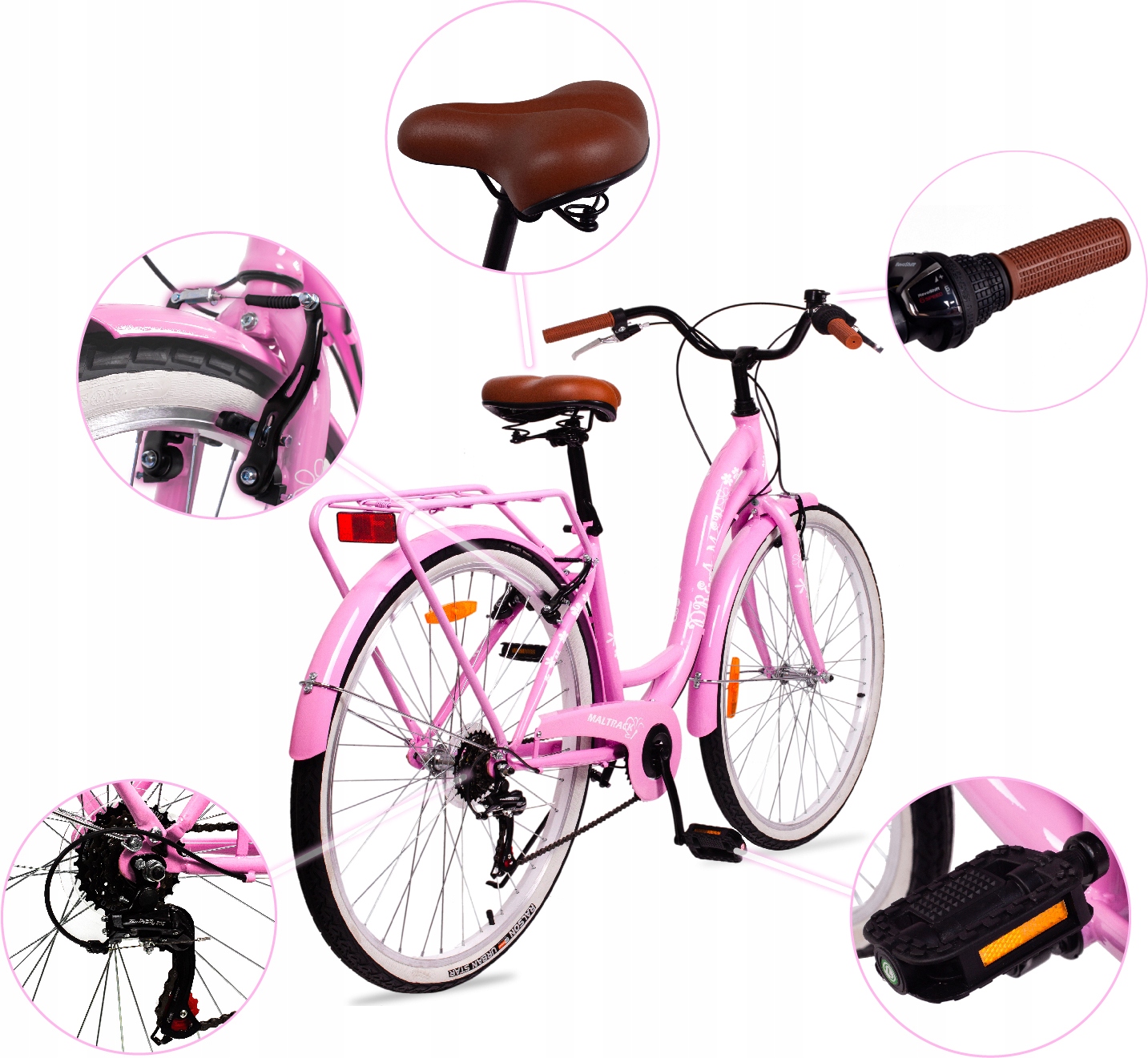 Sieviešu pilsētas velosipēds 28 BLACK LADIES 6 SHIMANO BASKET Rāmja izmērs 18 collas