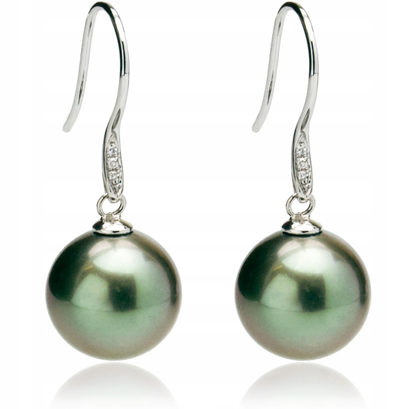 Úžasné Zlaté Náušnice 18K S Perlami Tahiti