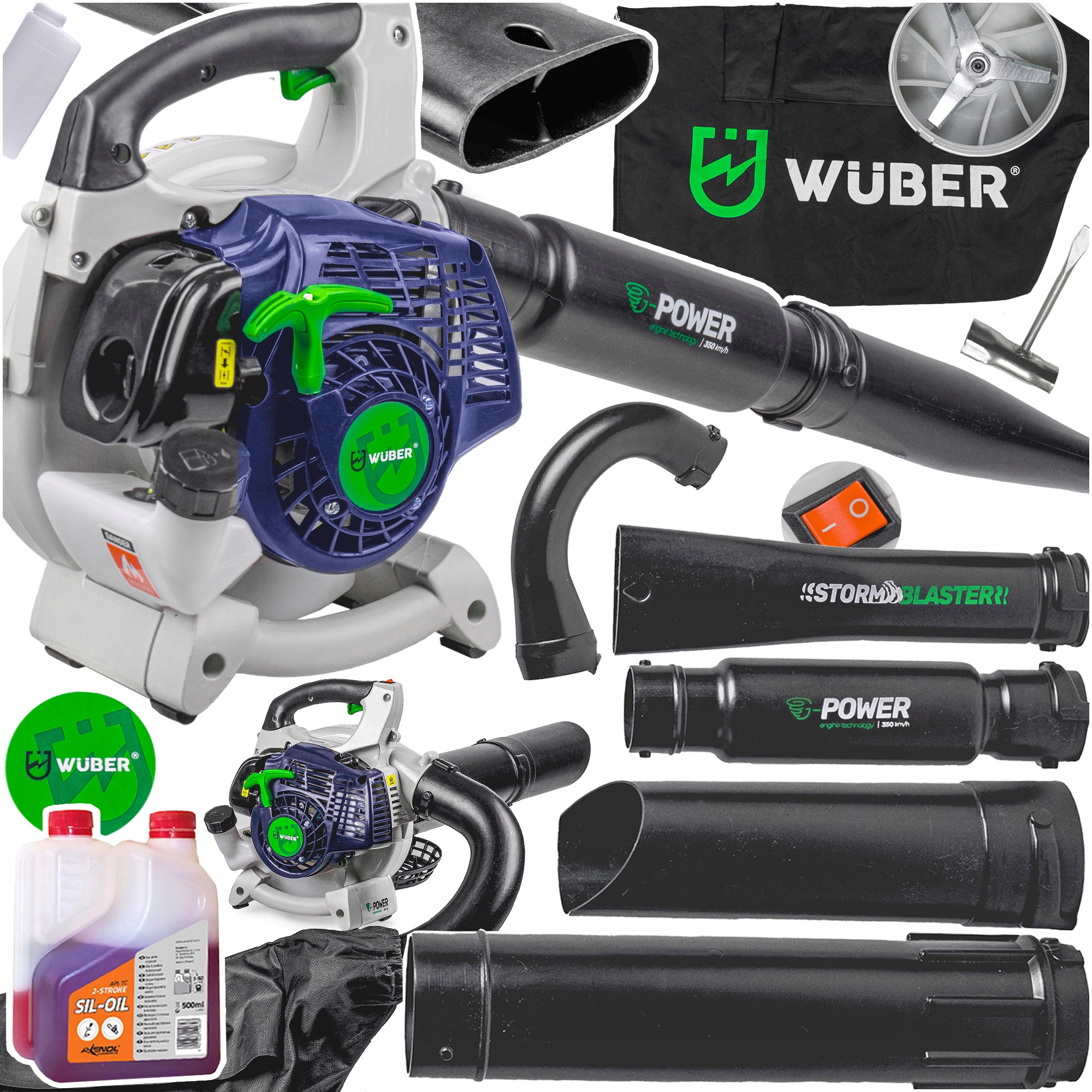 Dmuchawa Spalinowa 750 W Ogrodowa Do Liści 50L Odkurzacz Rozdrabniacz +olej