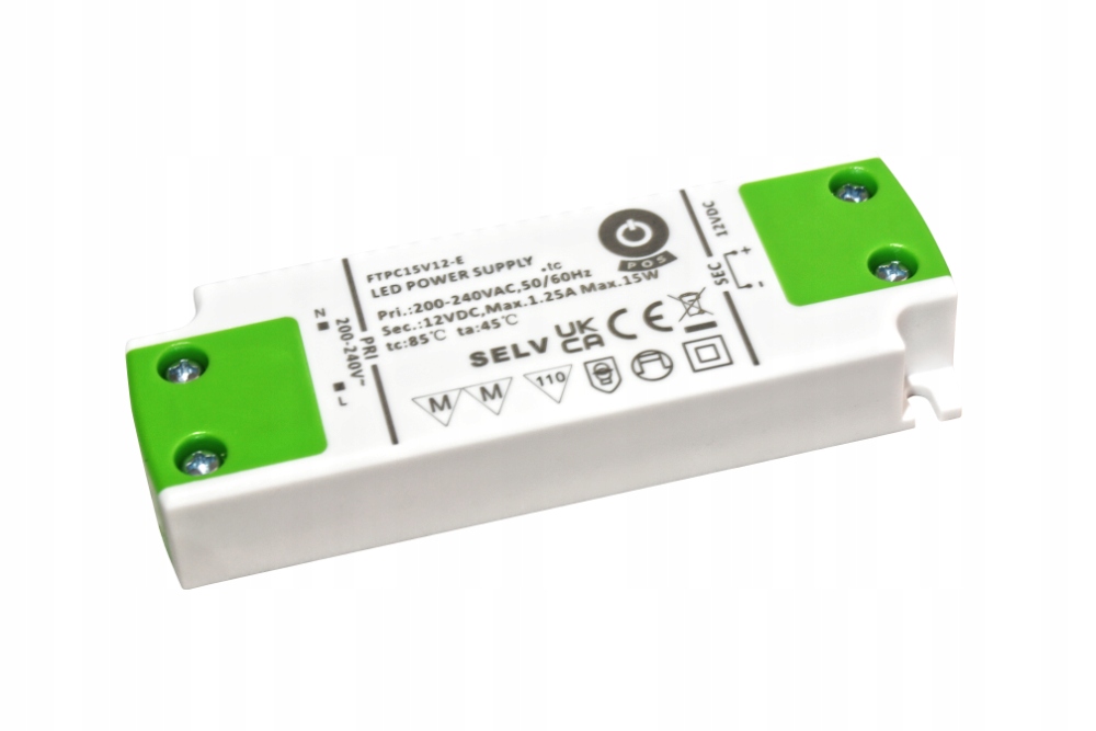 Zasilacz LED 24V/0.625A CV, compact plastic case. SE-VF series