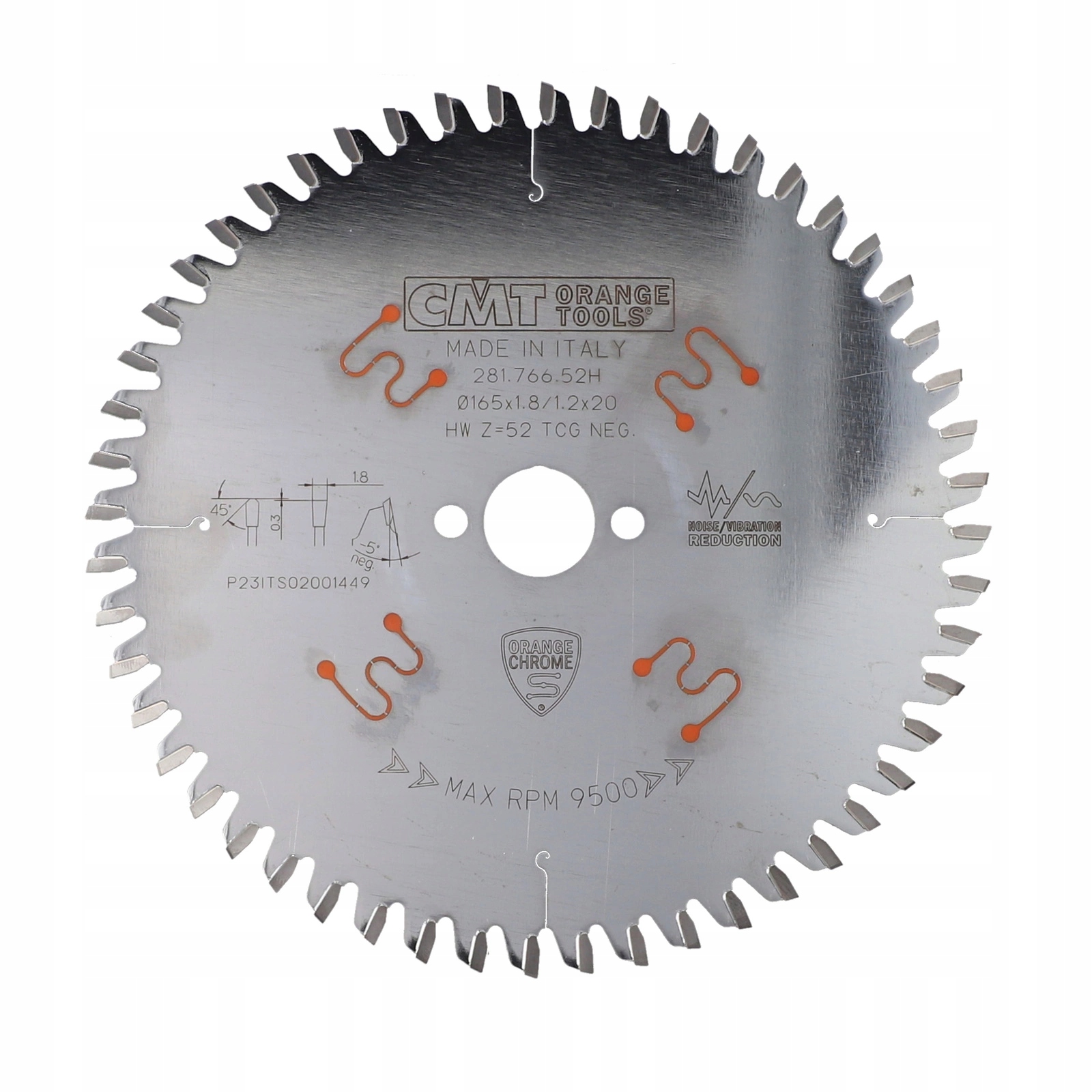 281.766.52H Piła do Hpl Hm D=165 K=1,8/1,2 F=20 Z=52 Tcg Neg chromowana Cmt