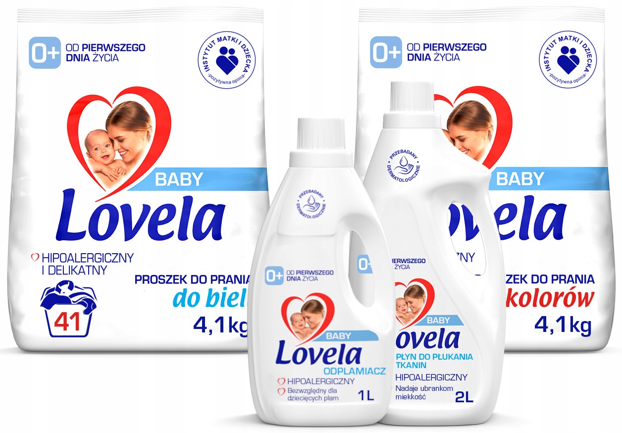 Levně Sada Lovela Baby prášek 2 x 4,1 kg odstraňovač skvrn Tekutá aviváž