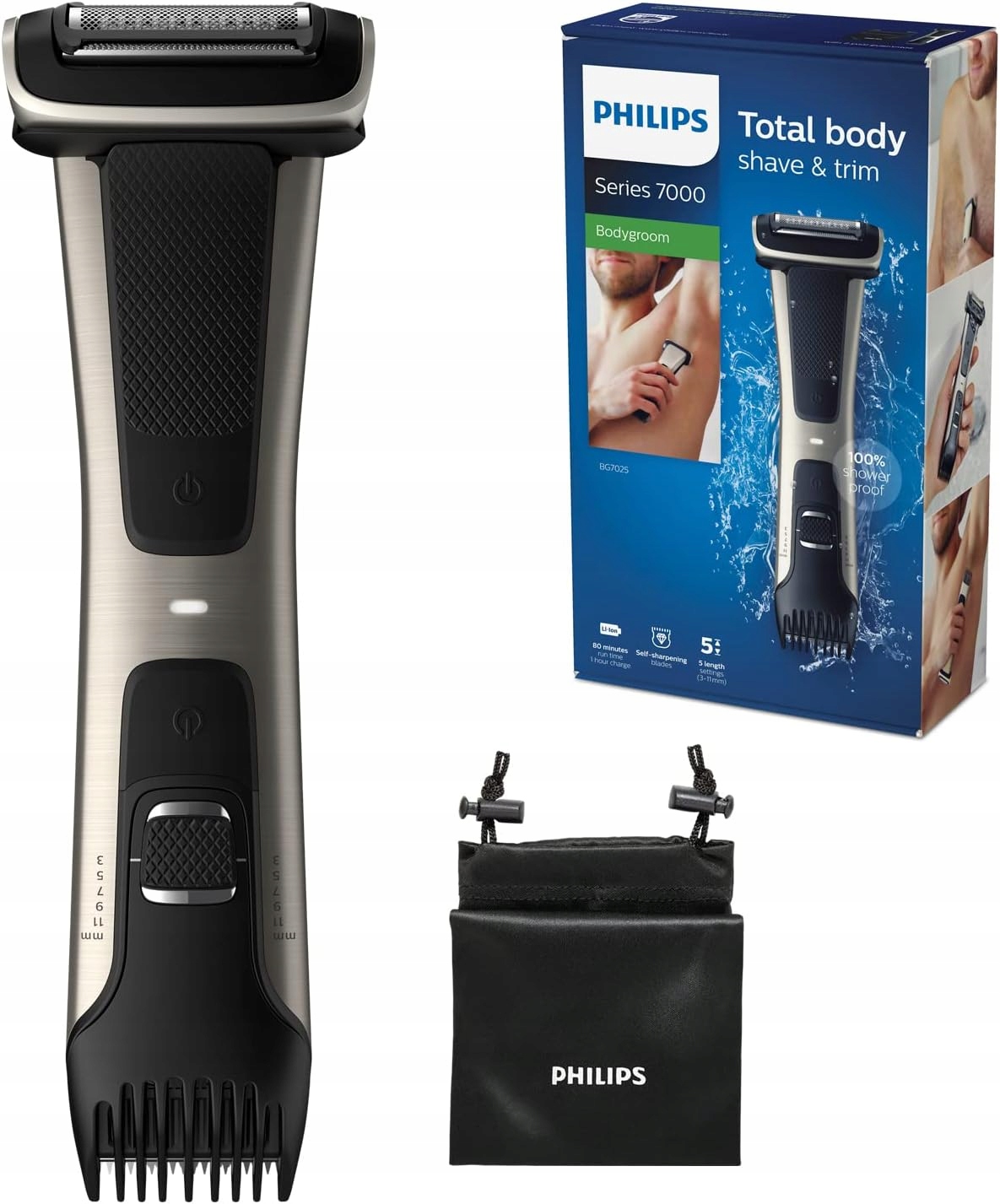 Philips Bodygroom BG7025/15 Maszynka Trymer Do Ciała Dwustronny