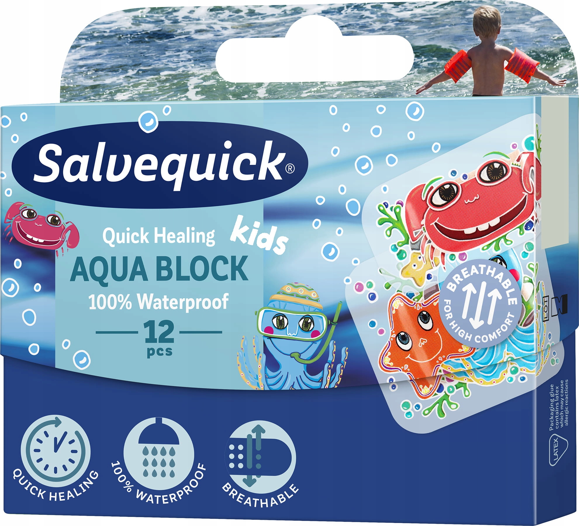 

Plastry Salvequick Aqua Block Kids 12SZT.