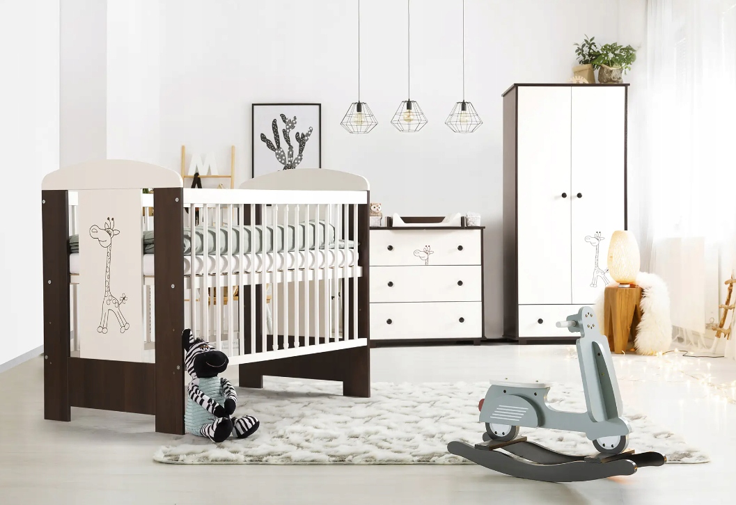 NIEMOWLĘCE DZIECIĘCE ŁÓŻECZKO ŻYRAFA DĄB SOSNA 120x60 CM Kod producenta 5901912244832