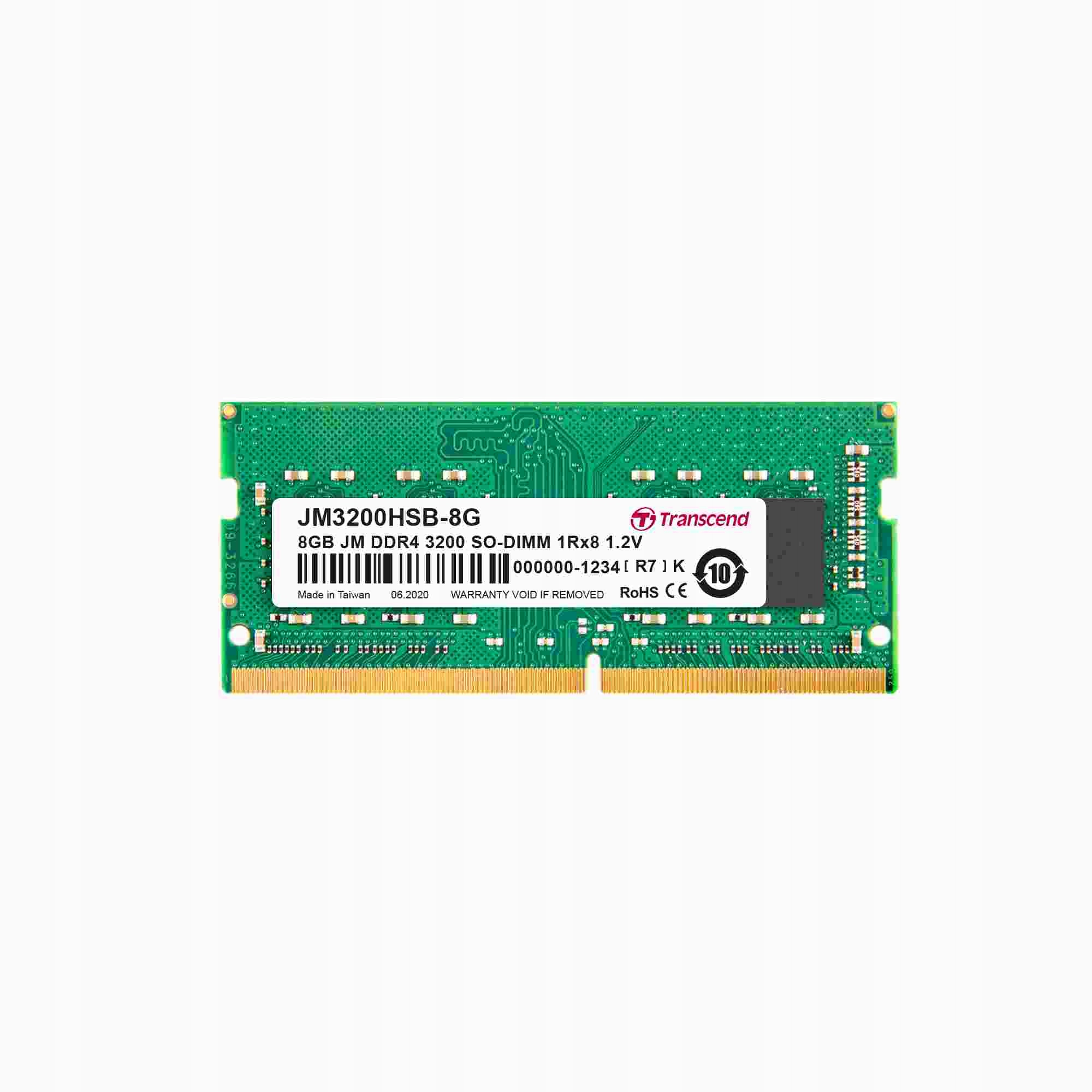 Sodimm DDR4 8GB 3200MHz Transcend 1Rx8 1Gx8 CL22 1.2V JM3200HSB-8G