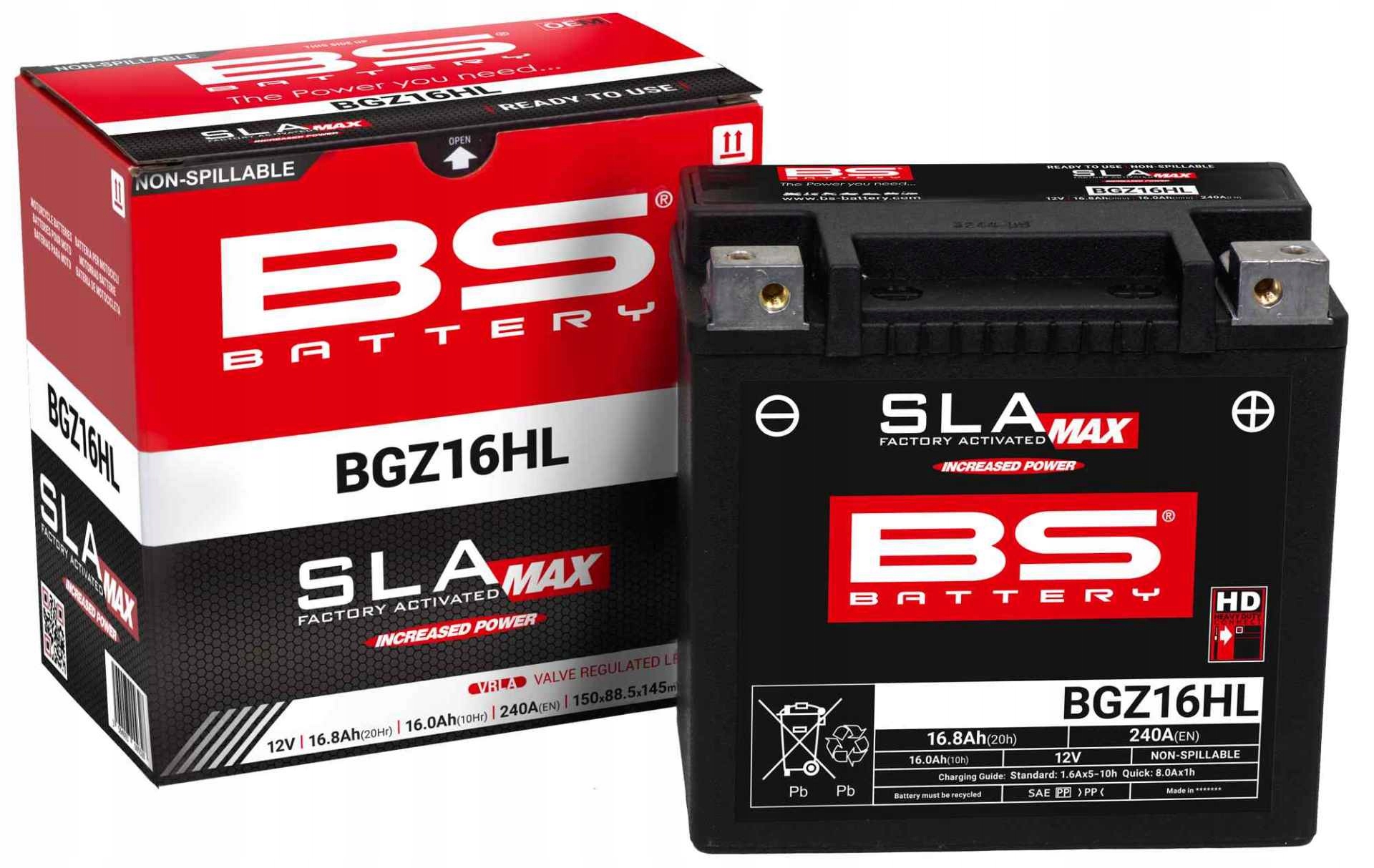 Bs 2024/11 Batéria BGZ16HL Max (fa) (YTX14HL,YTX14L,YTX14L-BS) 12V 16AH