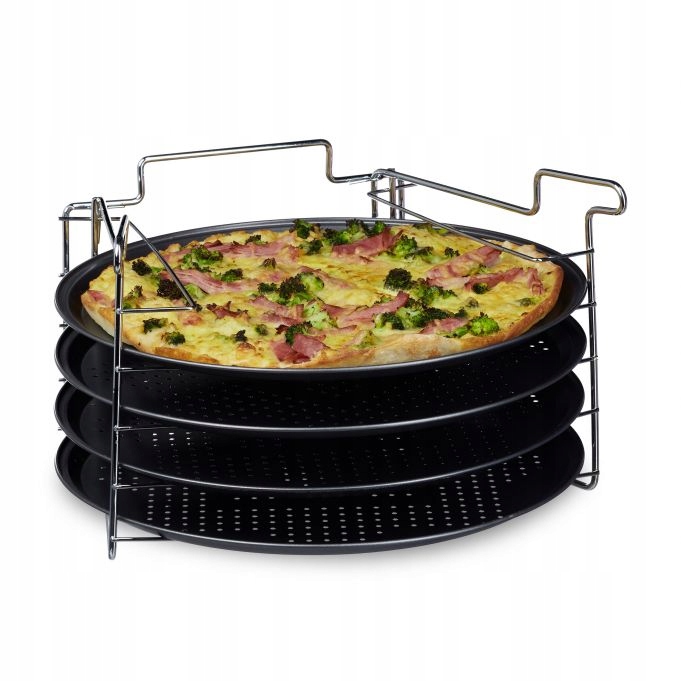 

Blachy 4szt Pizzy 32cm Forma Taca Pizza na Stojaku