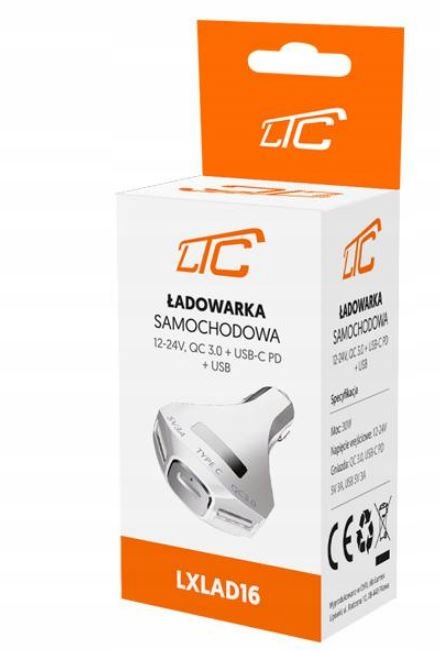 Ładowarka samochodowa USB QC3.0 3A TYPE-C 3A Producent LTC