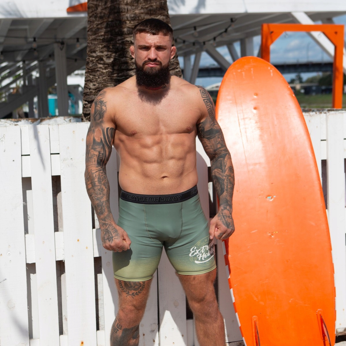 Spodenki Vale Tudo Męskie do MAM BJJ Crossfit EXTREME HOBBY BADGE L Kolekcja EXTREME HOBBY Sport