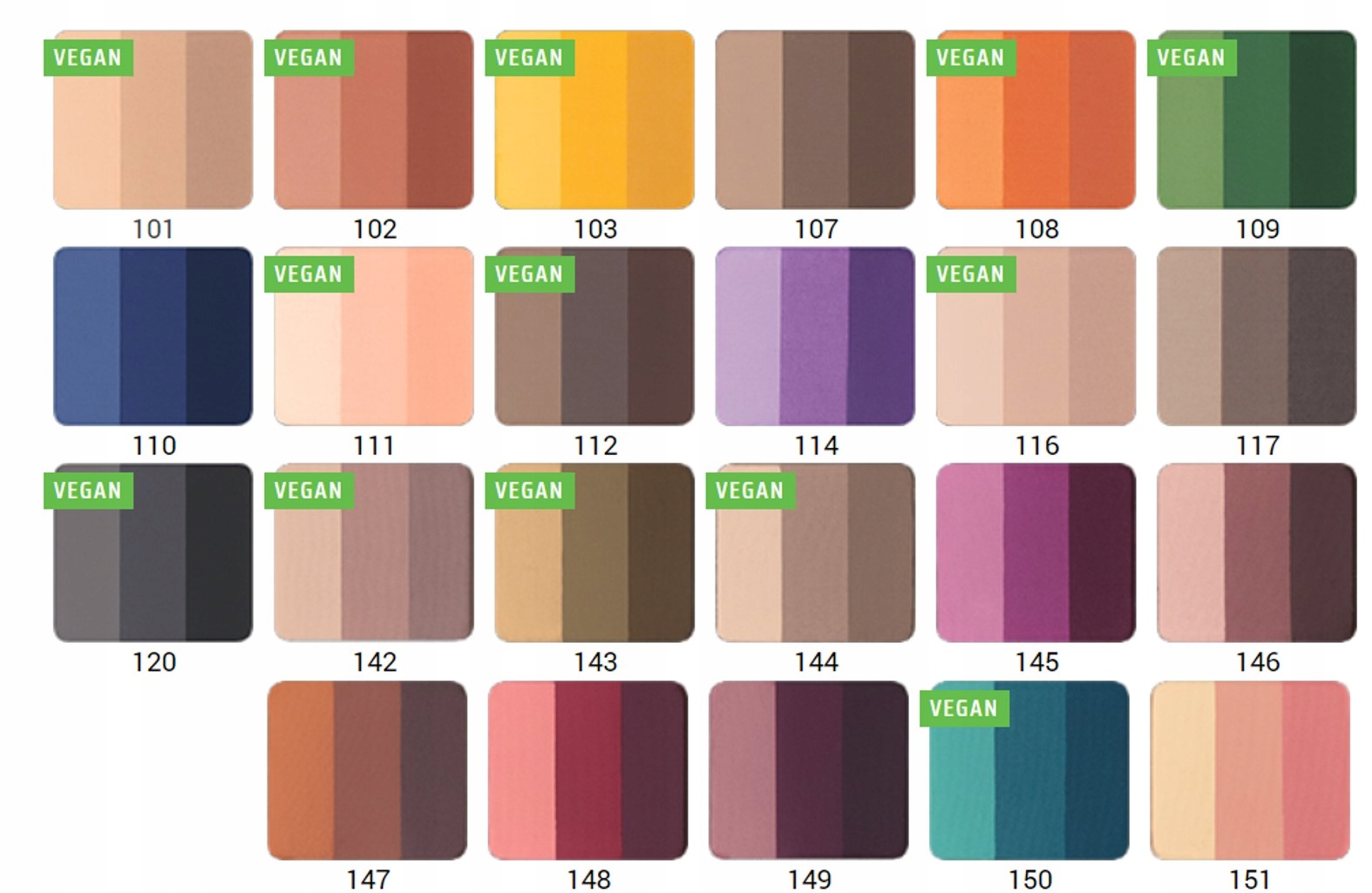 Система теней для век FREEDOM Rainbow MATTE NF 110 пресс-форма