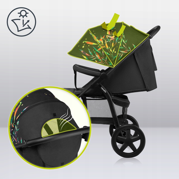 WÓZEK SPACEROWY SKŁADANY LIONELO ANNET DO 22KG DODATKI MOSKITIERA OCIEPLACZ Głębokość produktu 75 cm