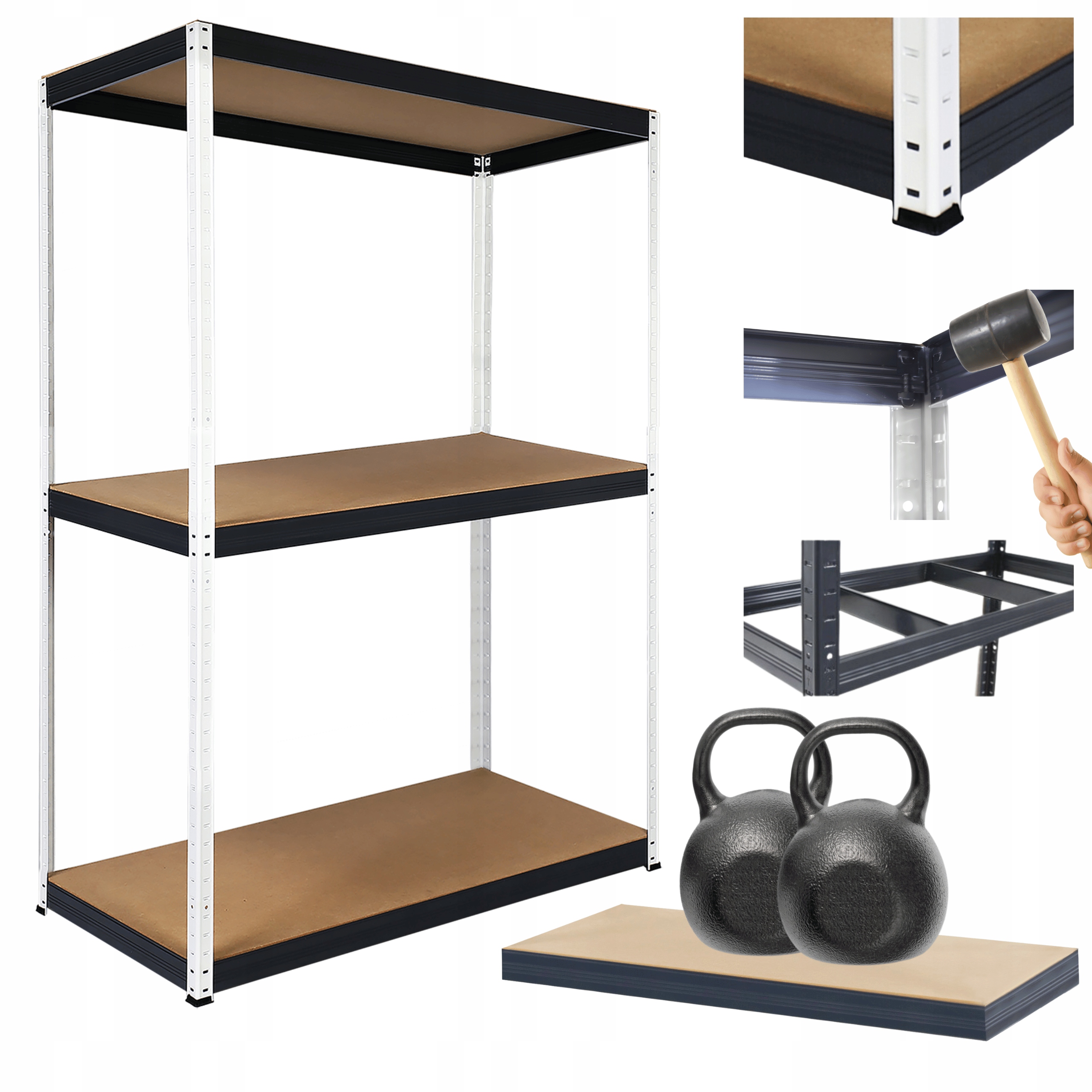 Kovový skladový regál a stojan Helios 90x75x40 cm 3Px275 kg