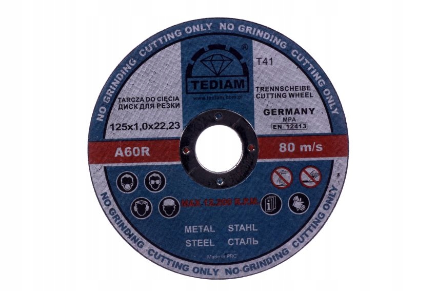 

Tarcza Do Cięcia Metalu ⌀ 115 x 1 mm Germany T-41