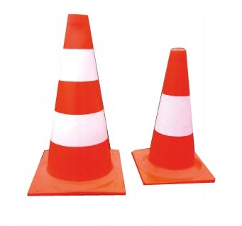 PACHOŁEK DROGOWY BIAŁ-POMARAŃ. 50CM ODBLASKOWY FLU