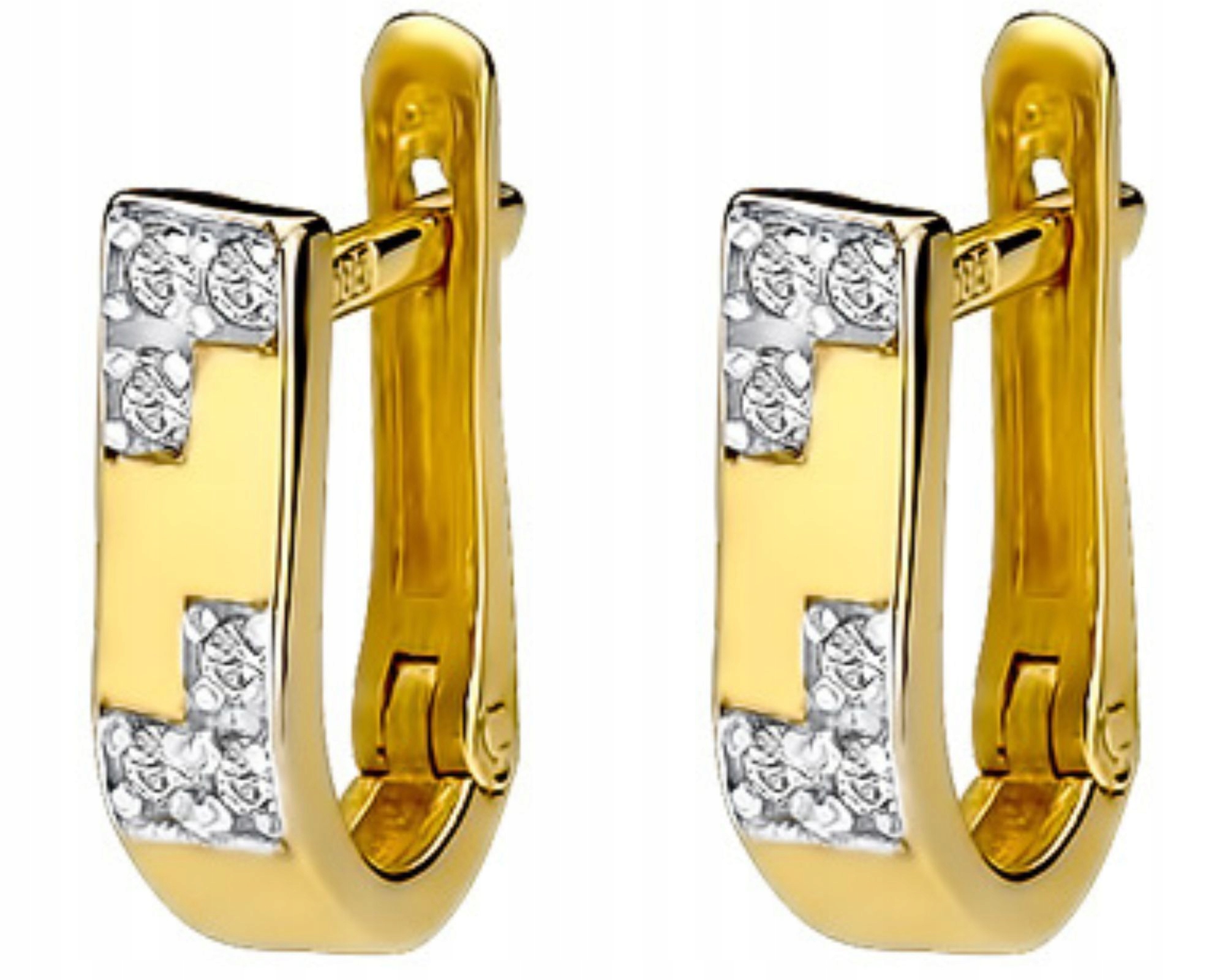 Zlaté náušnice s brilianty 0,10 ct Gravírování Bonus