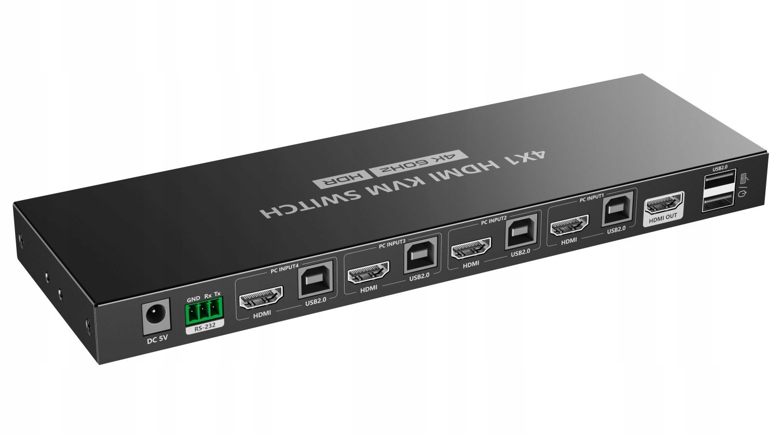 Przełącznik KVM HDMI 2.0 4:1 4K@60Hz z pilotem