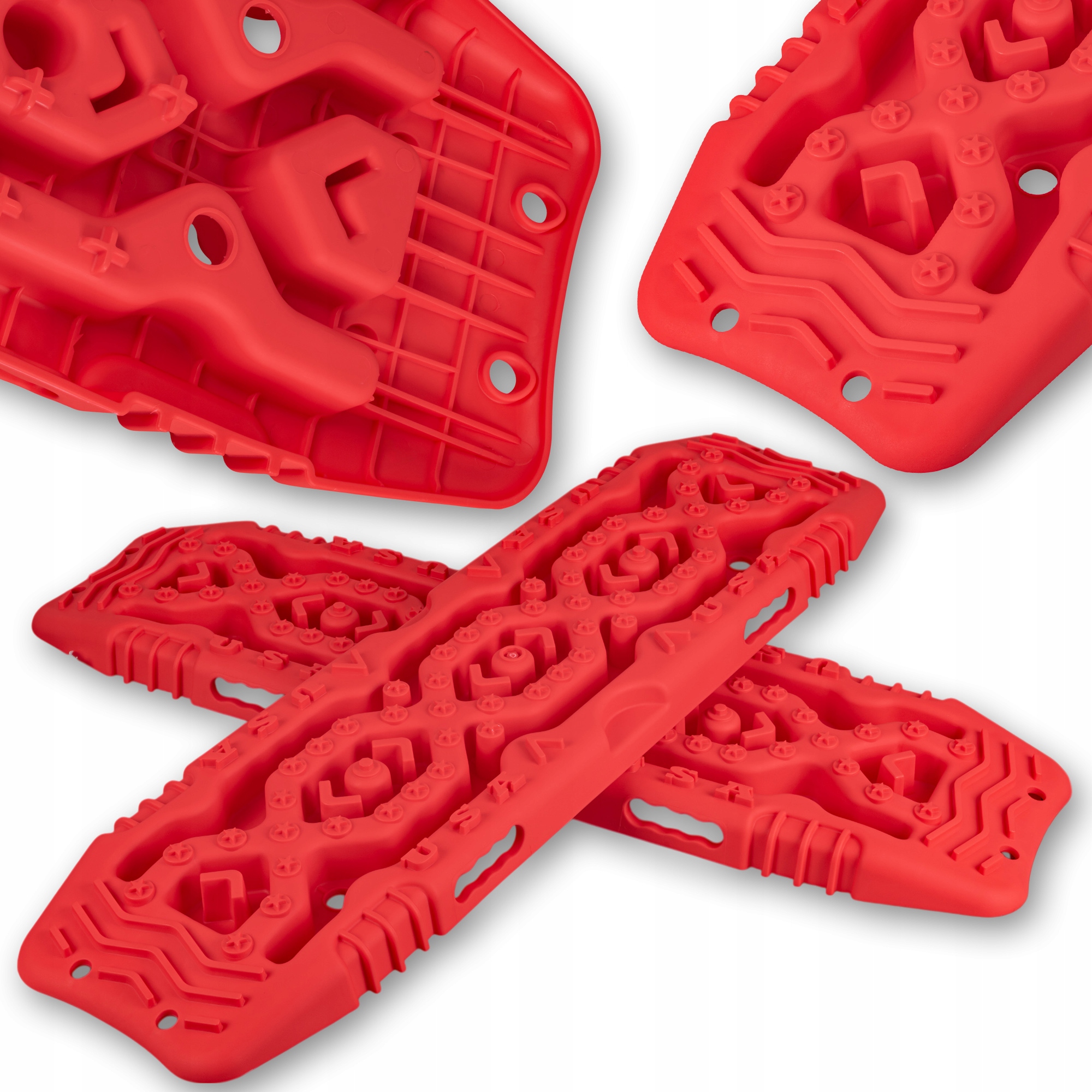 TRAPY PIASKOWE 2SZT BŁOTNE ŚNIEGOWE NAJAZDY 4x4 OFF ROAD RED CZERWONE 10T