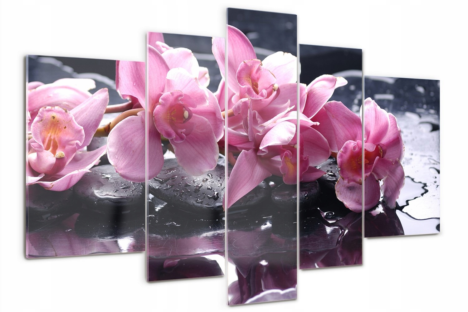 

Foto Obraz szklany duży tryptyk Różowa orchidea