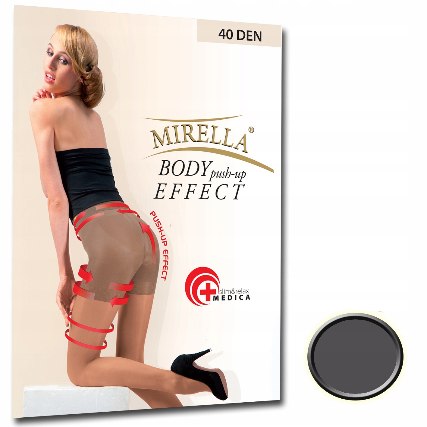 

Mirella Rajstopy Push-up 40den slim 2/M Grafit