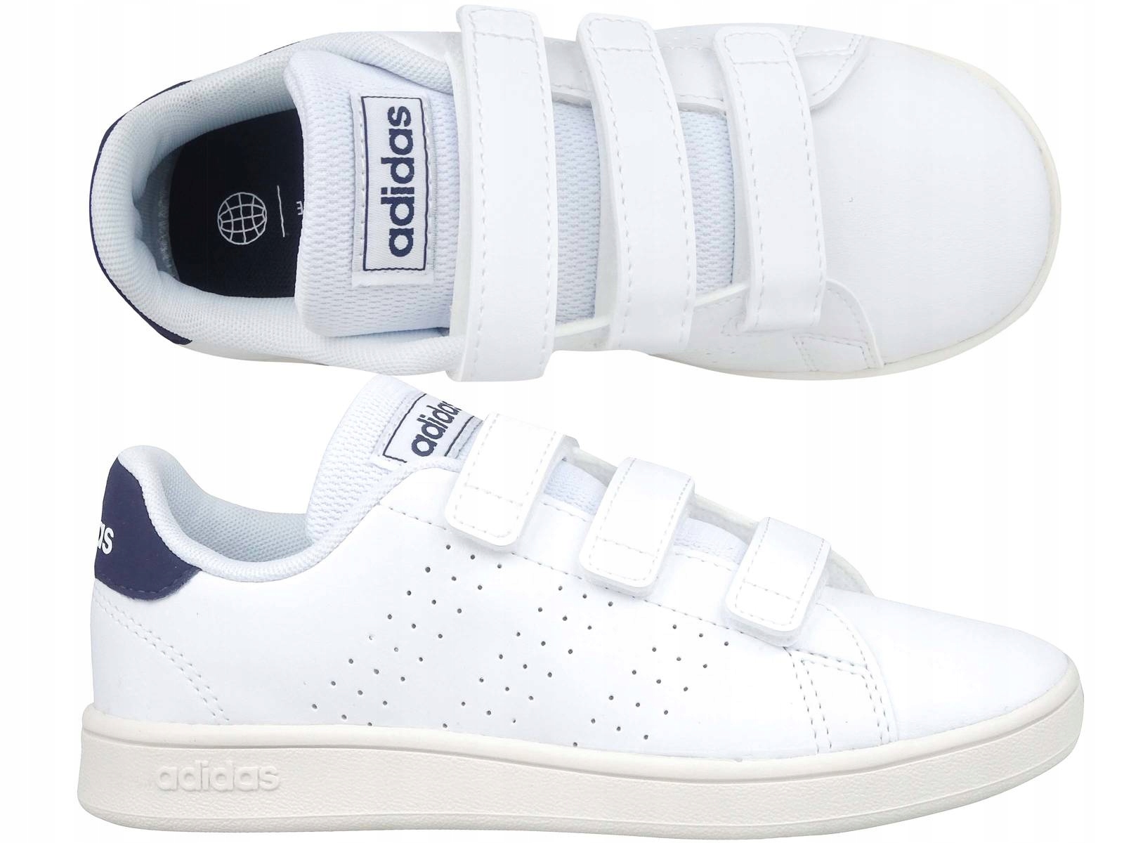 Adidas Advantage Cf GW6493 Stan Smith Trampki Tenisówki Białe Buty Na Rzepy