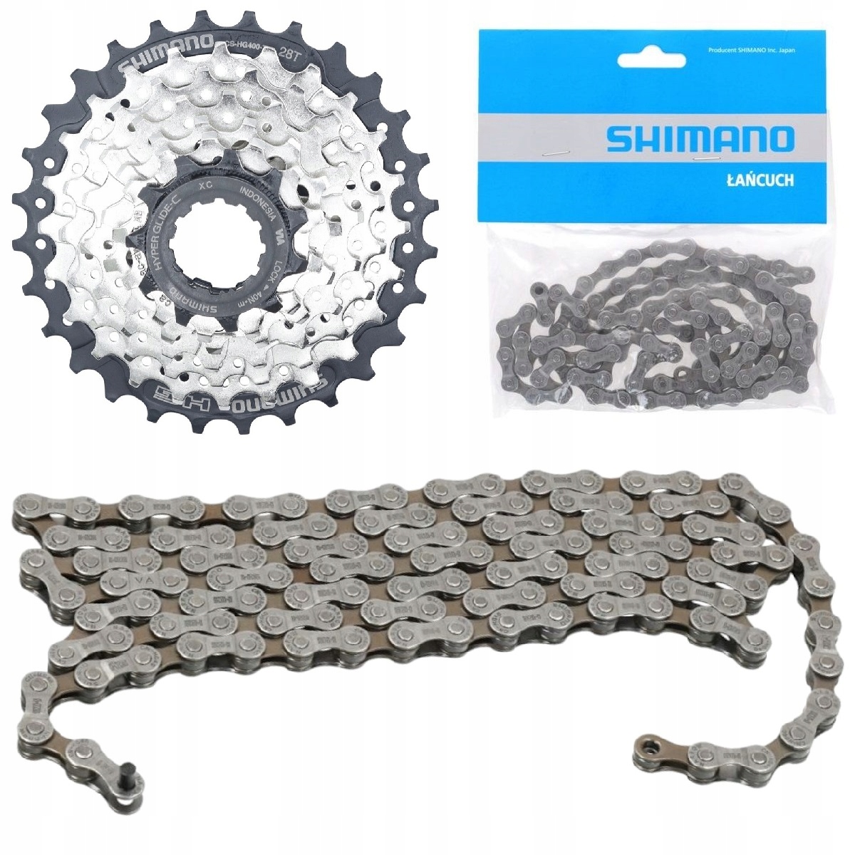 Kaseta 7 rzędowa CS-HG400-7 11-28T łańcuch CN-HG40 Shimano