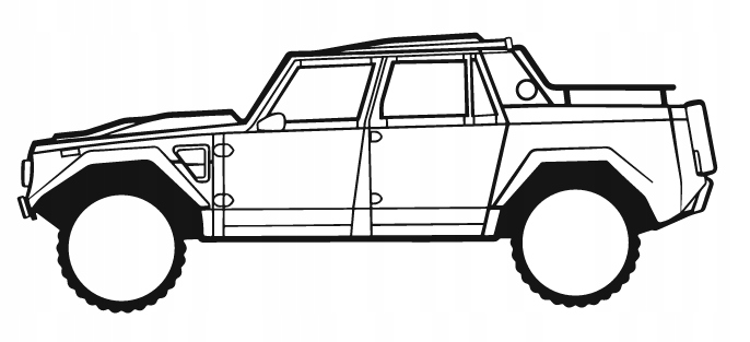 nástěnná dekorace Obraz Auto Lamborghini LM002 1986