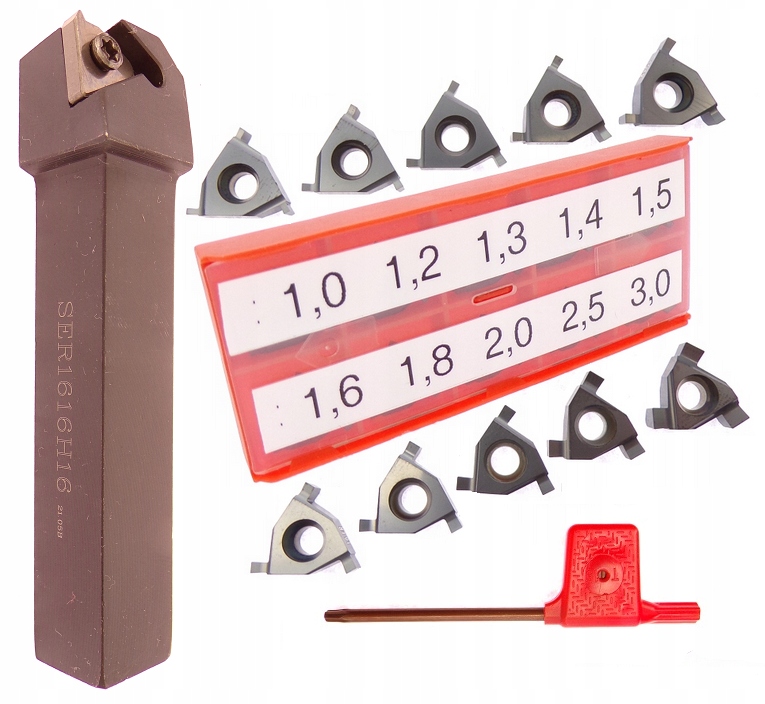 NÓŻ TOKARSKI DO KANAŁKÓW ROWKÓW ZEWNĘTRZNYCH SER 1616 H16 + PŁYTKI 16ER