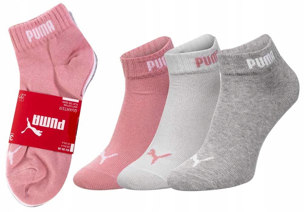 

Puma Skarpetki Stopki 3P White/grey/pink r. 35-38