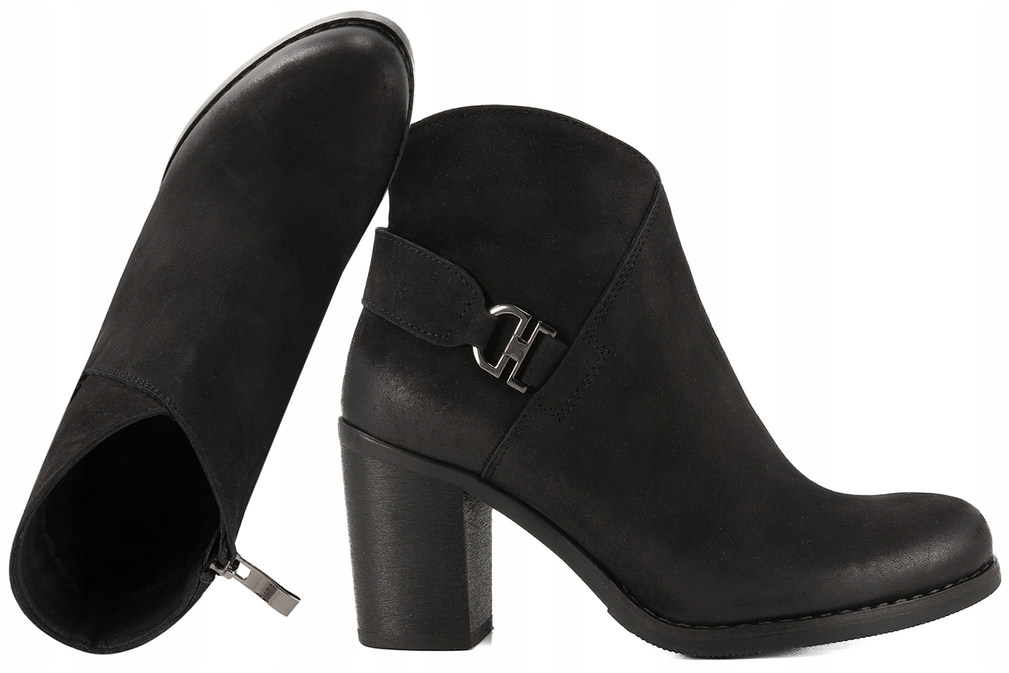 Gamis 3159 Kozačky Kožené Dámské Kotníkové Boty Zimní Zateplené Na Podpatku 40