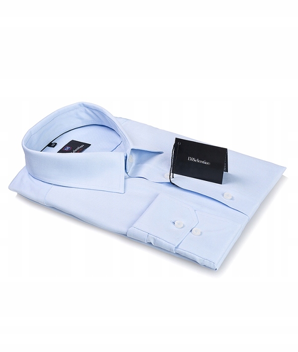 

Koszula męska gładka błękit slim fit elegancka 45