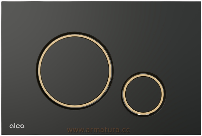 Alca/PLAST Tlačidlo splachovania Wc čierna/zlatá M778-5 Delfín alcadrain