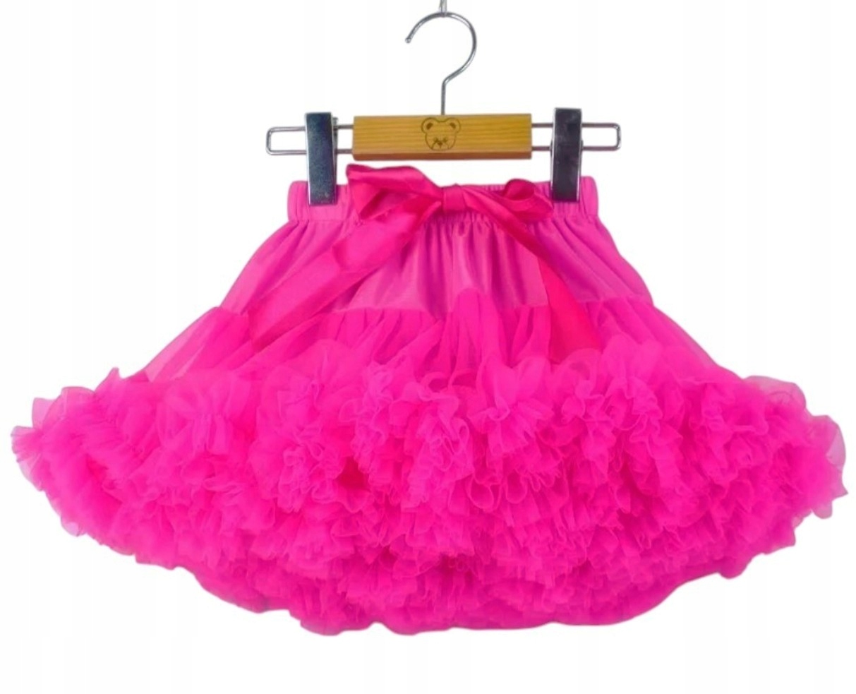 Tiulowa spódniczka 92 tutu pettiskirt puszysta Różowa Fuksja z falbankami