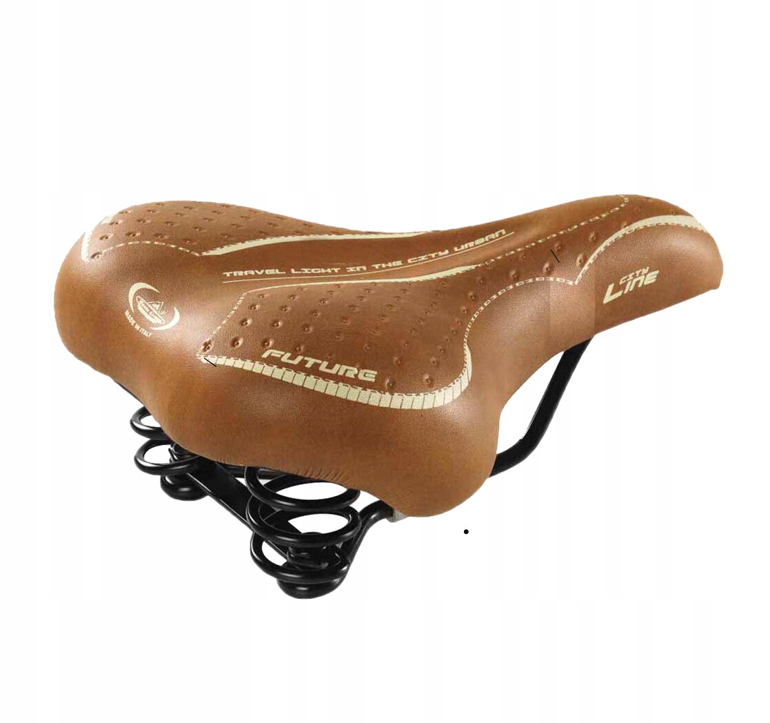 WYGODNE SIODŁO ROWEROWE PIANKOWE DAMSKIE BRĄZOWE