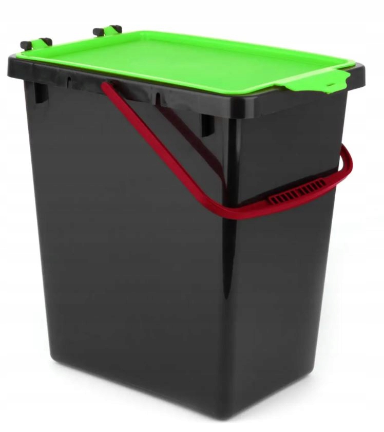 KOSZ DO SEGREGACJI ŚMIECI 11L Z POKRYWĄ ZIELONY