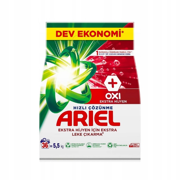Levně Prací prášek na bílé prádlo Ariel Ultra Oxi Extra Hygiena 5,5 kg