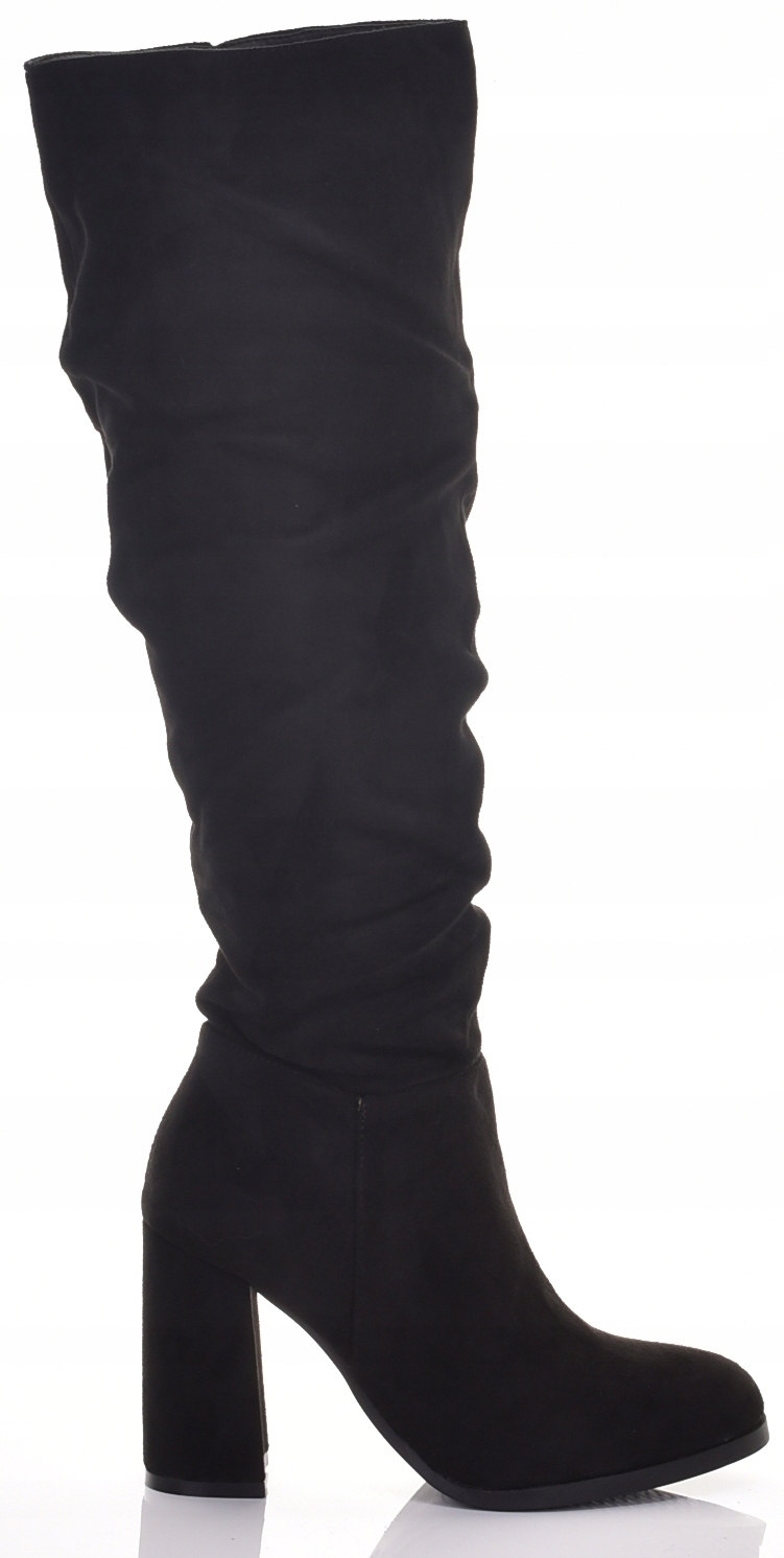 ZIMOWE KOZAKI ZAMSZOWE DO KOLAN NA SŁUPKU