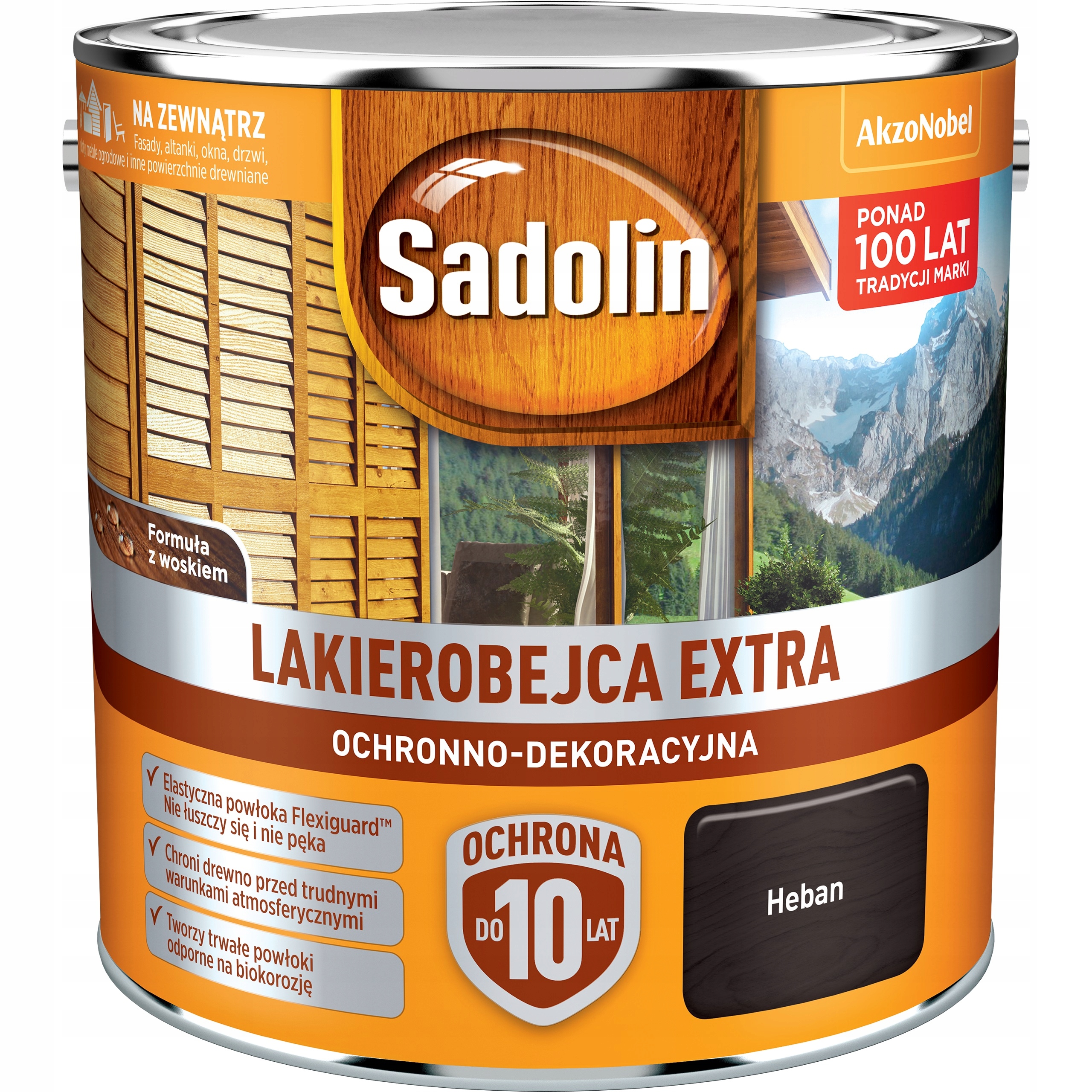 Sadolin Extra Nátěr Na Dřevo Plotů Oken Fasády Eben 2,5 L