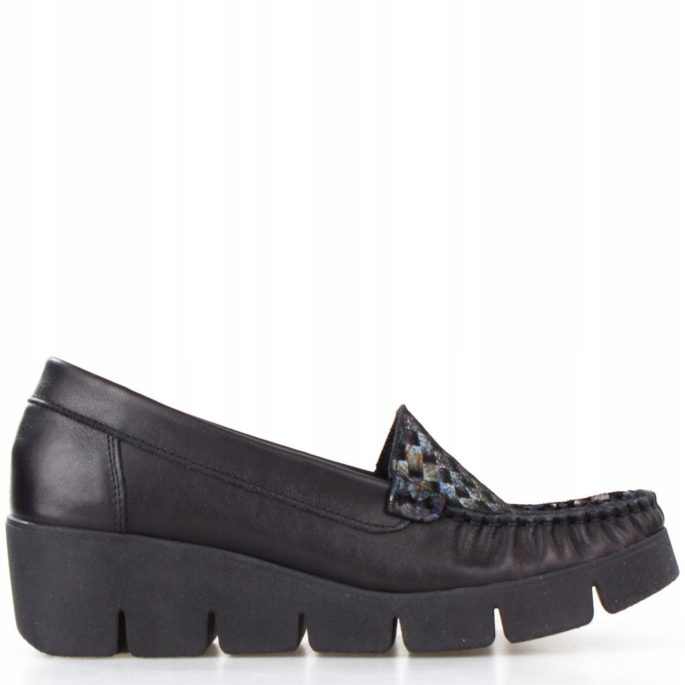 Černé Mokasíny Kotníkové Kožené Šachovnice 36